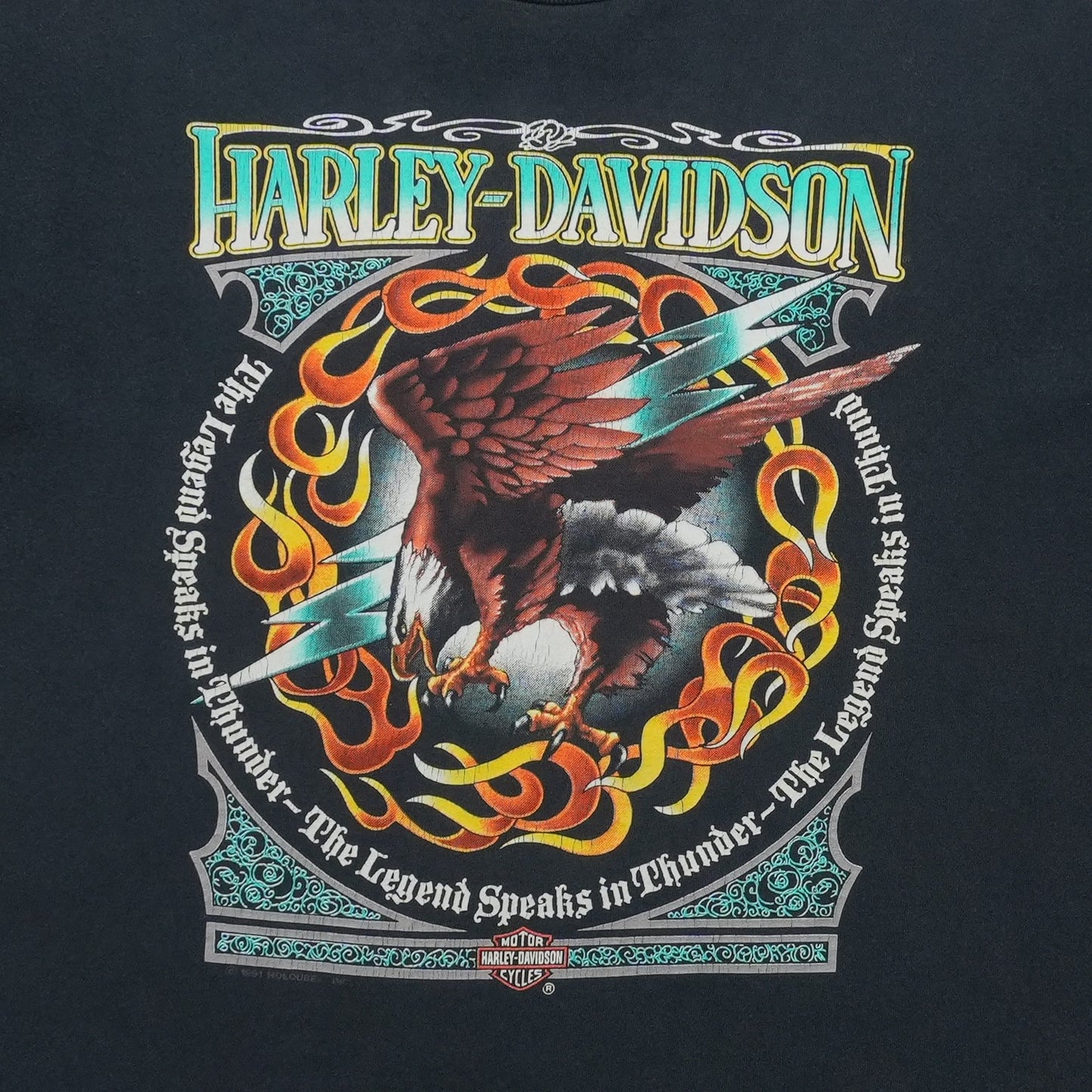1991 Harley Davidson Eagle ShirtFront Graphic