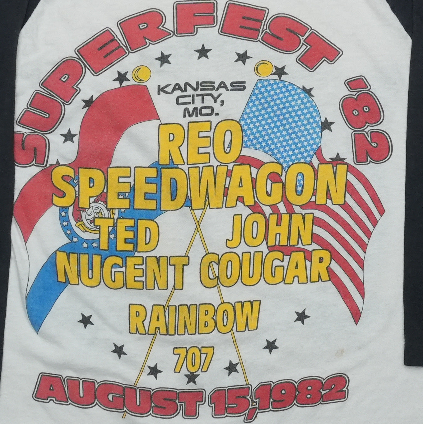 1982 REO Speedwagon Superfest Tour Jersey Back Graphic