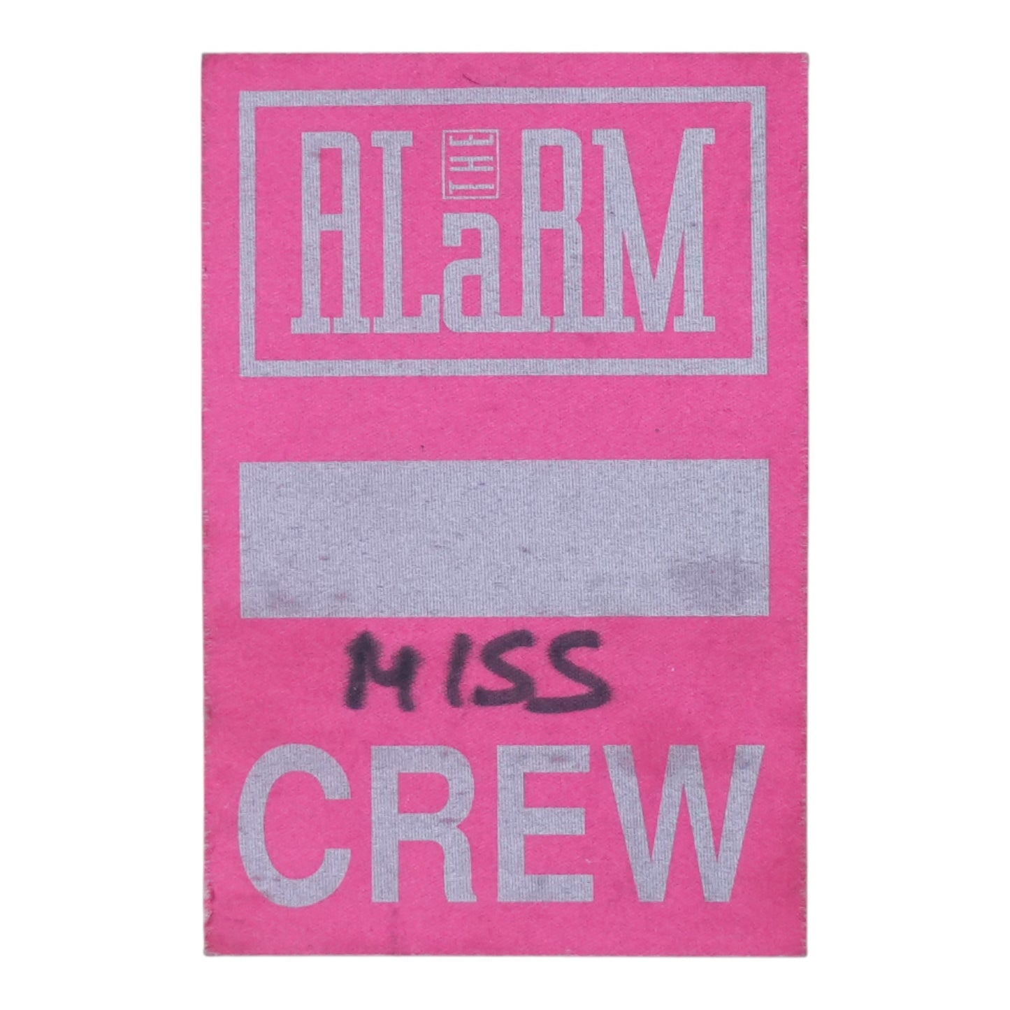 1980s The Alarm Miss Crew Backstage Pass - front
