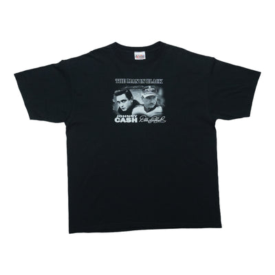 1990s Dale Earnhardt Johnny Cash Man In Black Racing Cars Playing Guitars Shirt