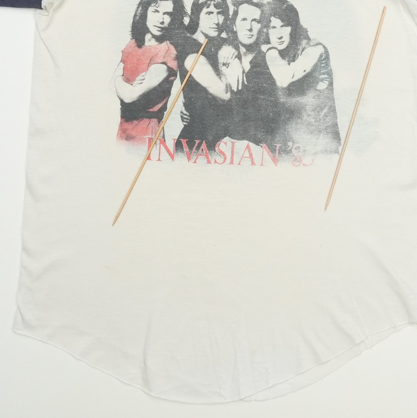 1983 Asia Alpha Invasian Tour Raglan Shirt Detail 7