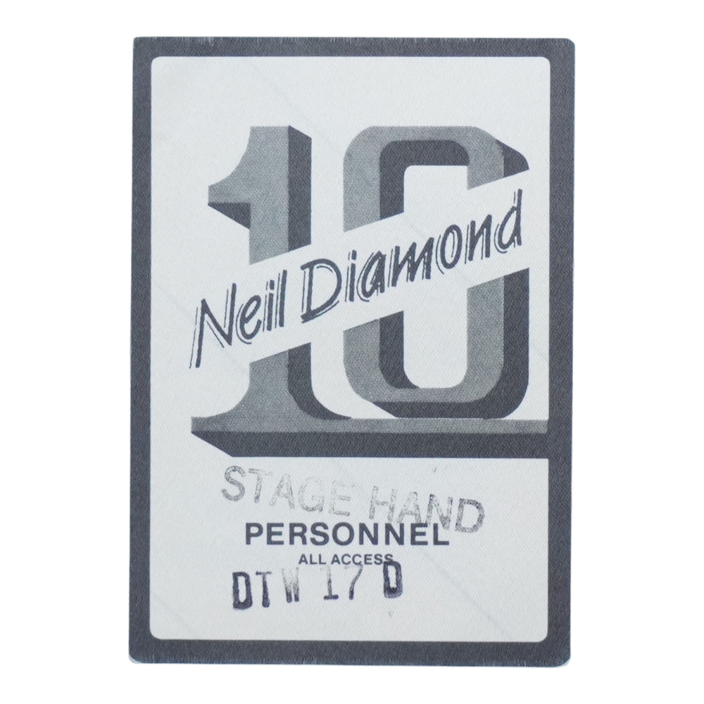 1980s Neil Diamond "10" Tour Personnel Backstage Pass - front