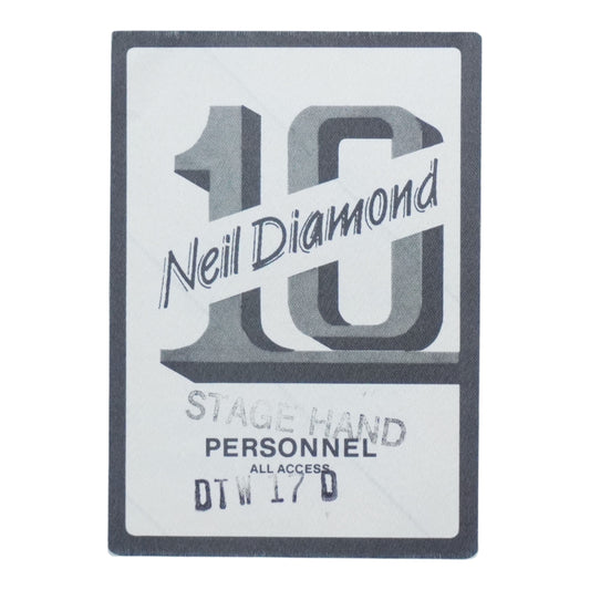 1980s Neil Diamond "10" Tour Personnel Backstage Pass - front