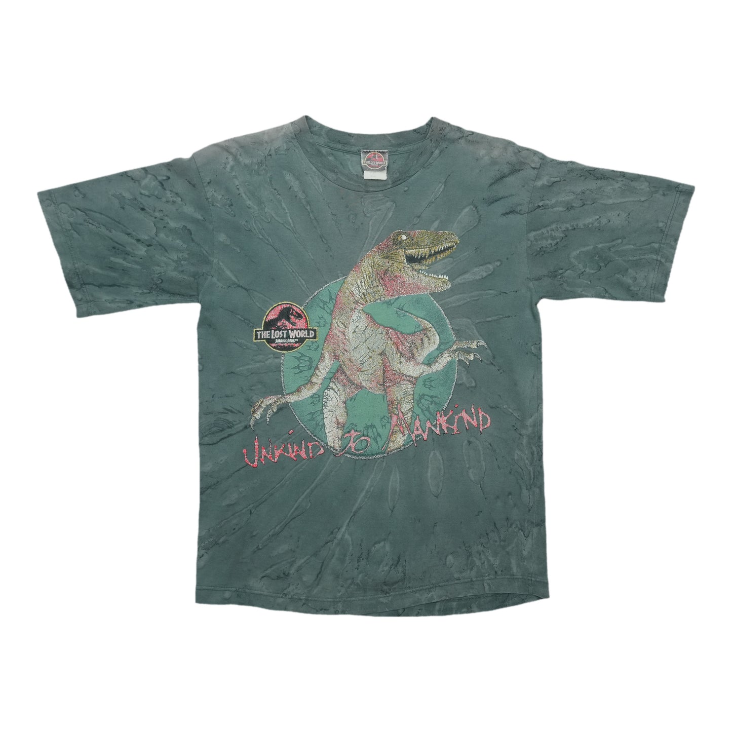 1997 The Lost World Jurassic Park Unkind to Mankind Shirt Front