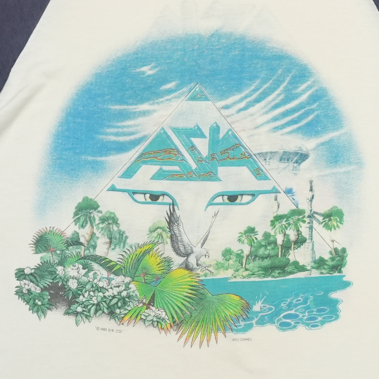 1983 Asia Alpha Invasian Tour Raglan Shirt Detail 2