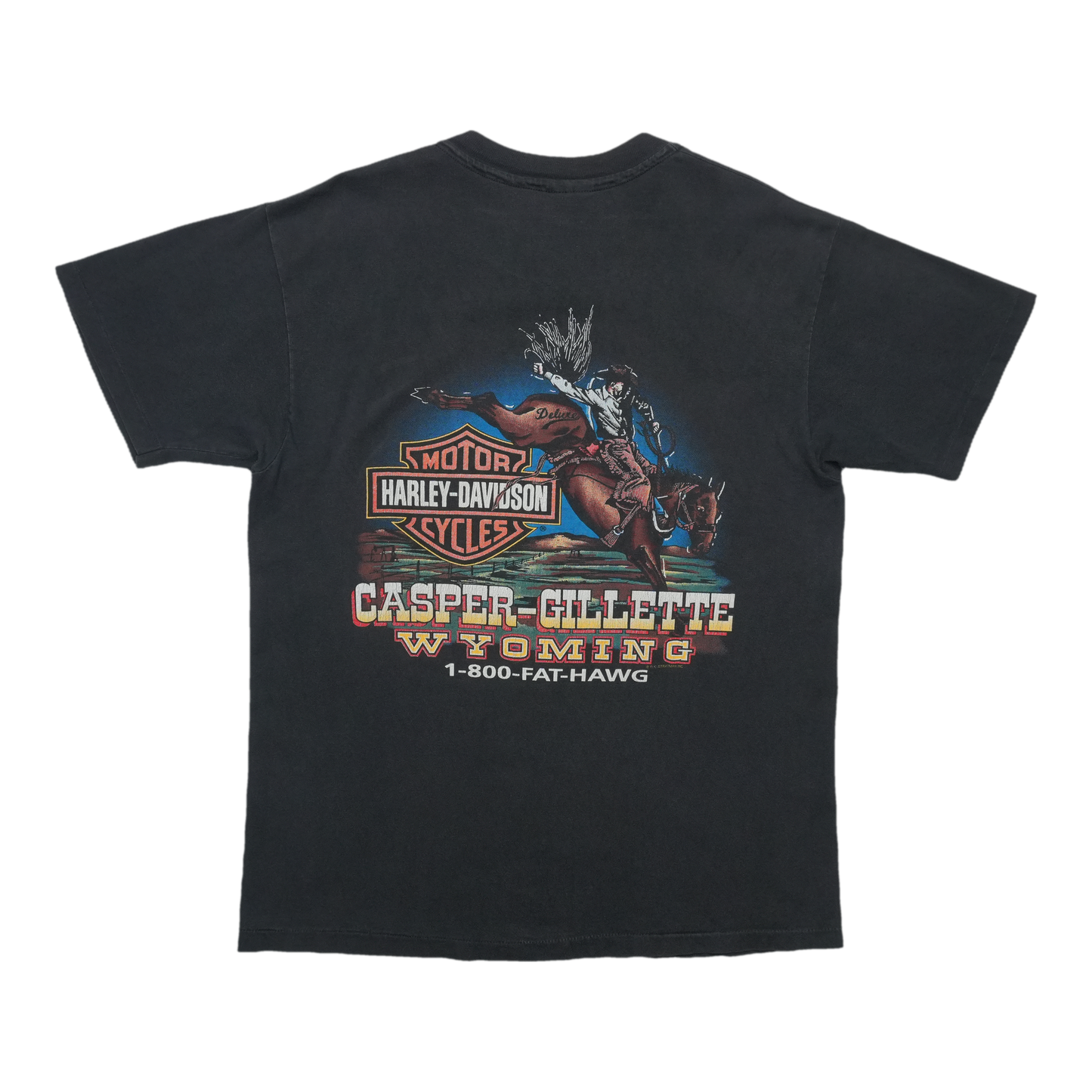 1990s Harley Davidson 800-FAT-HAWG World Class ShirtBack