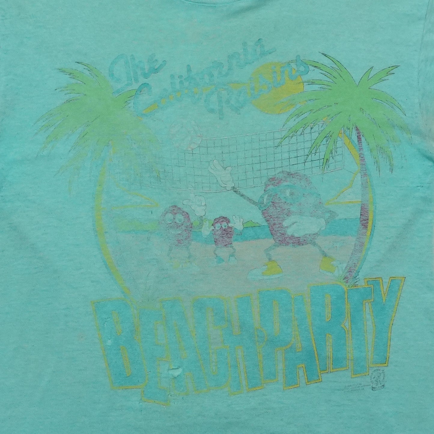 1980s California Raisins Beach Party Shirt Detail