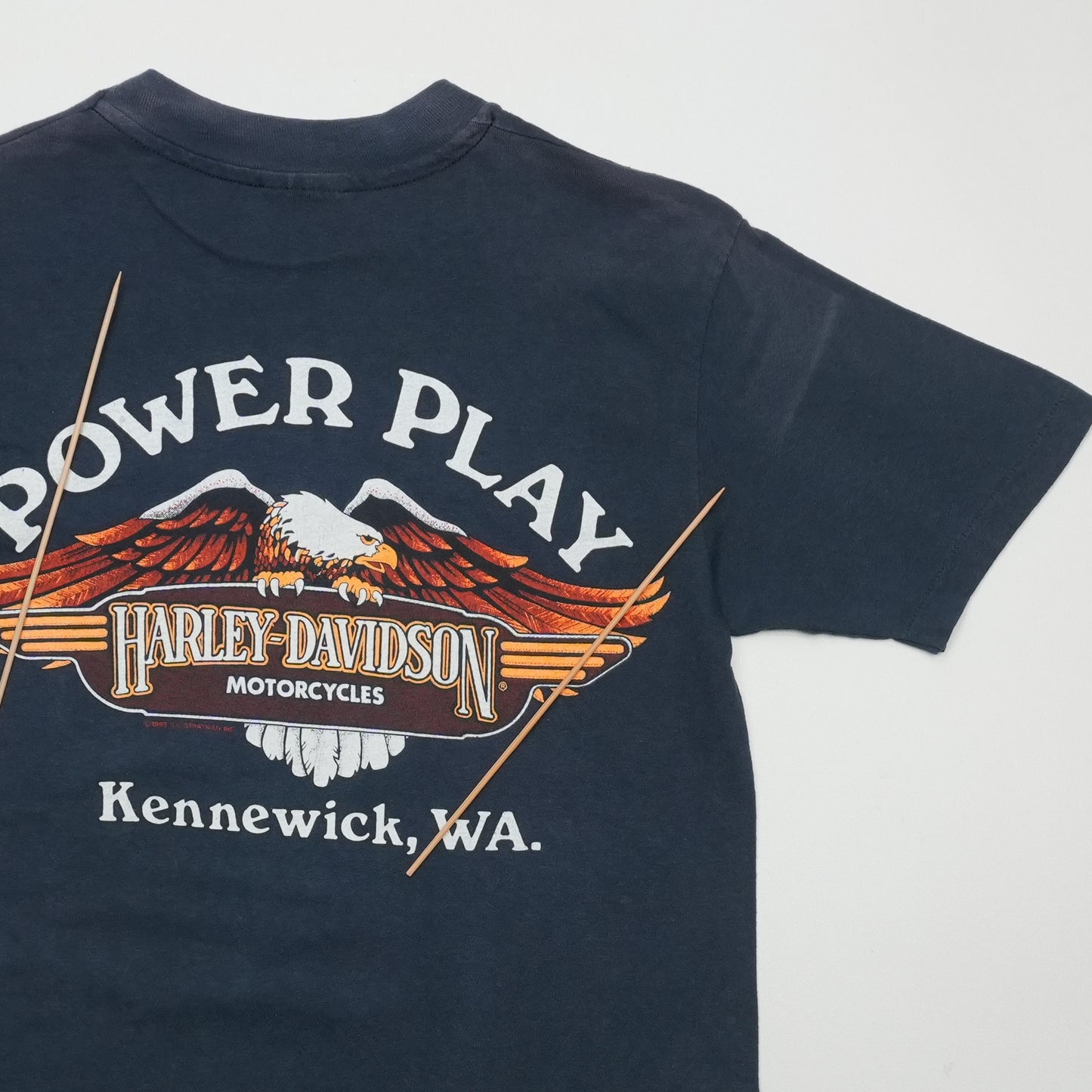 1989 Harley Davidson Thunder In The Rockies Shirt Back Detail 2