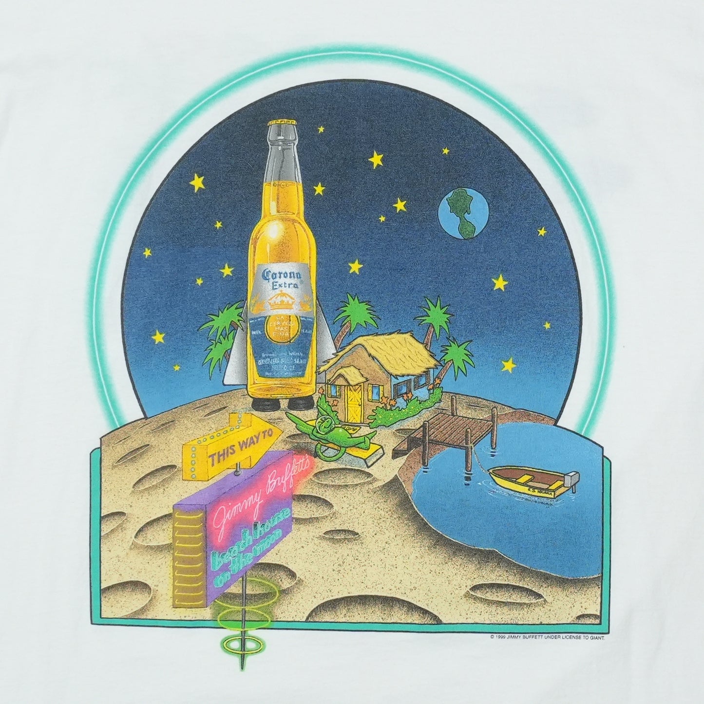 1999 Jimmy Buffett Beach House on the Moon Tour Shirt Detail 2