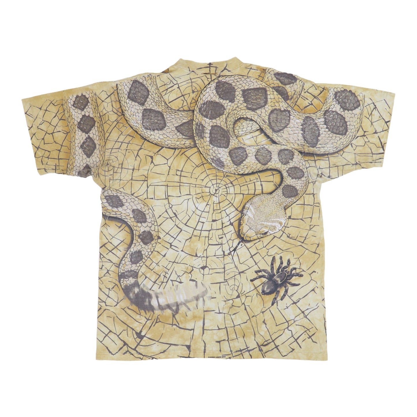 1996 Rattlesnake Liquid Blue All Over Tie Dye Shirt