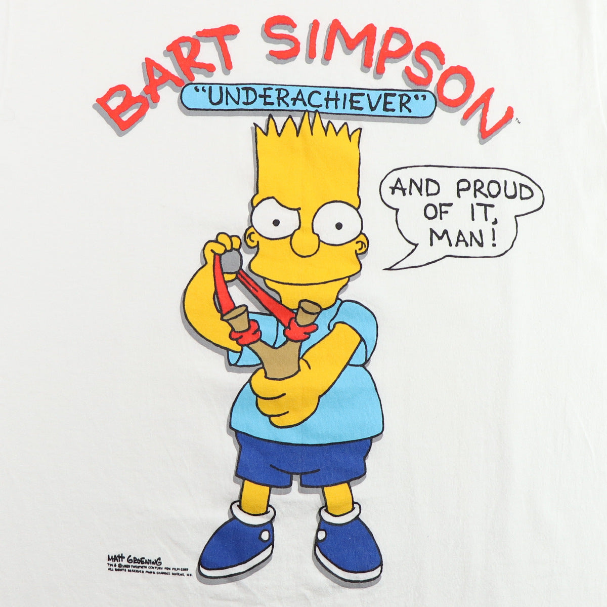 1989 The Simpsons Bart Simpson Underachiever Shirt
