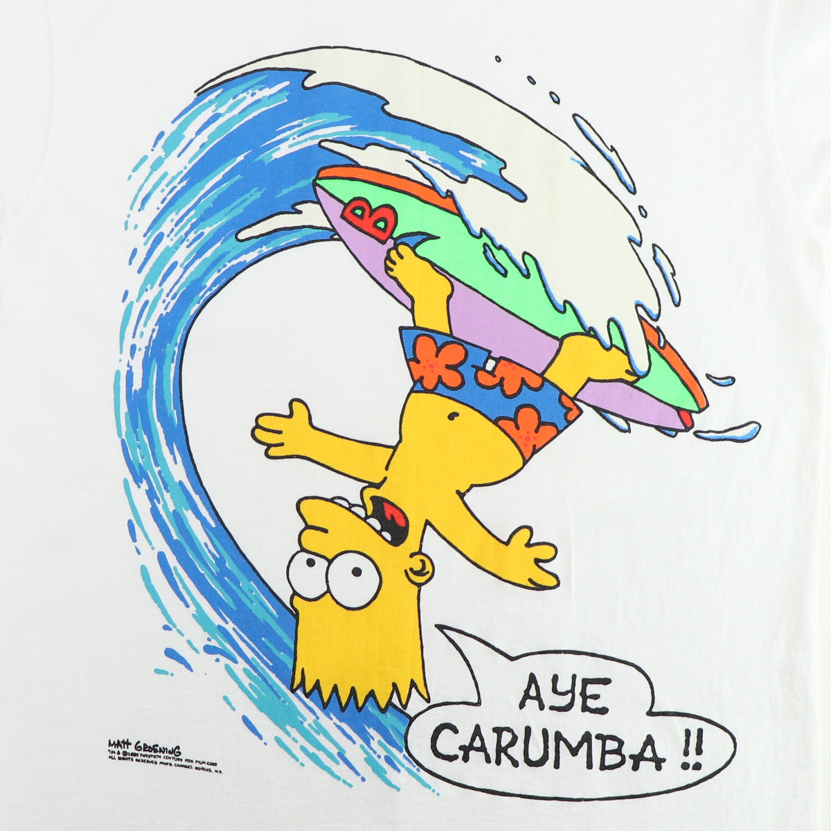 1989 The Simpsons Bart Simpson Aye Carumba Shirt