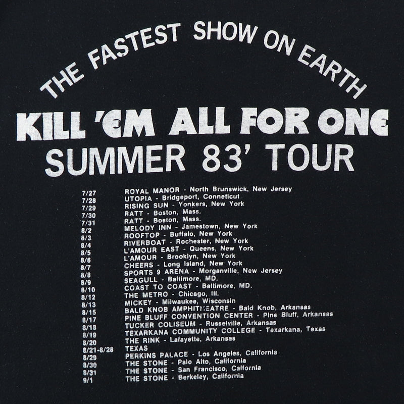 1983 Metallica & Raven Kill Em All For One Tour Shirt