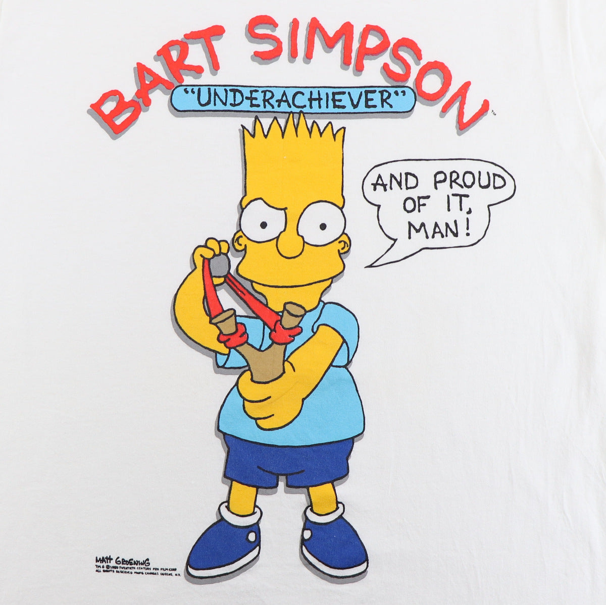 1989 The Simpsons Bart Simpson Underachiever Shirt