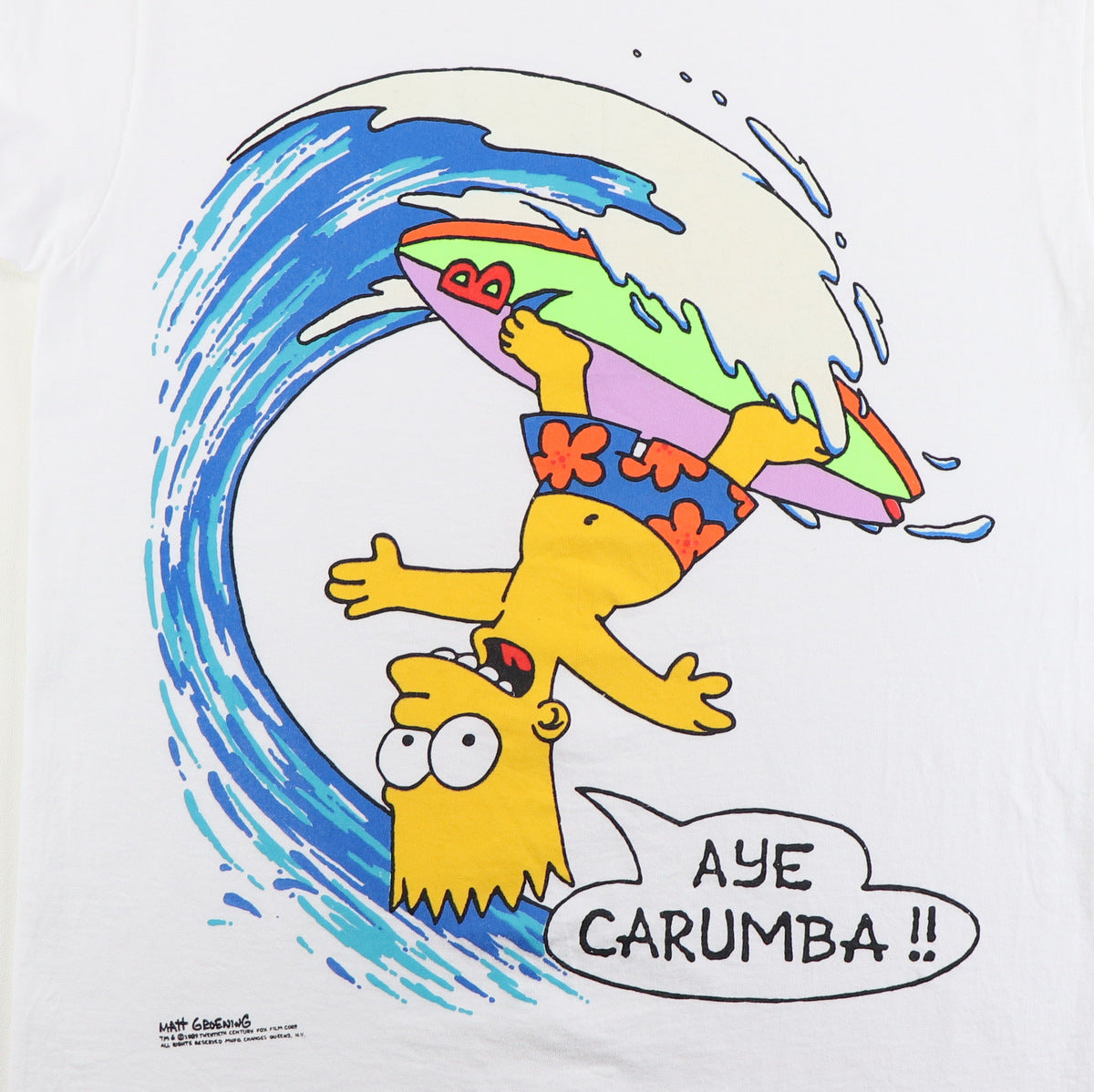 1989 The Simpsons Bart Simpson Aye Carumba Shirt
