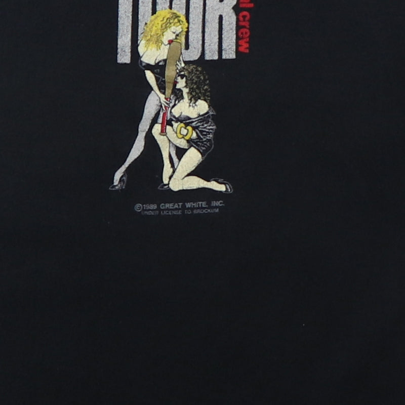 1989 Great White Double Header Local Crew Tour Shirt