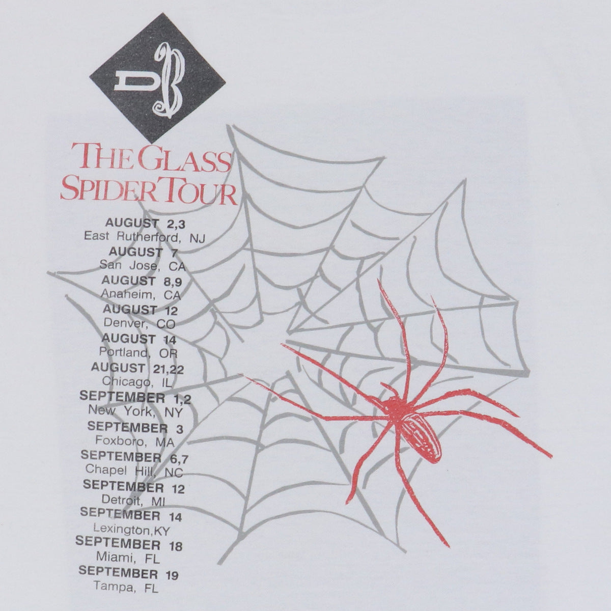 1987 David Bowie The Glass Spider Tour Shirt