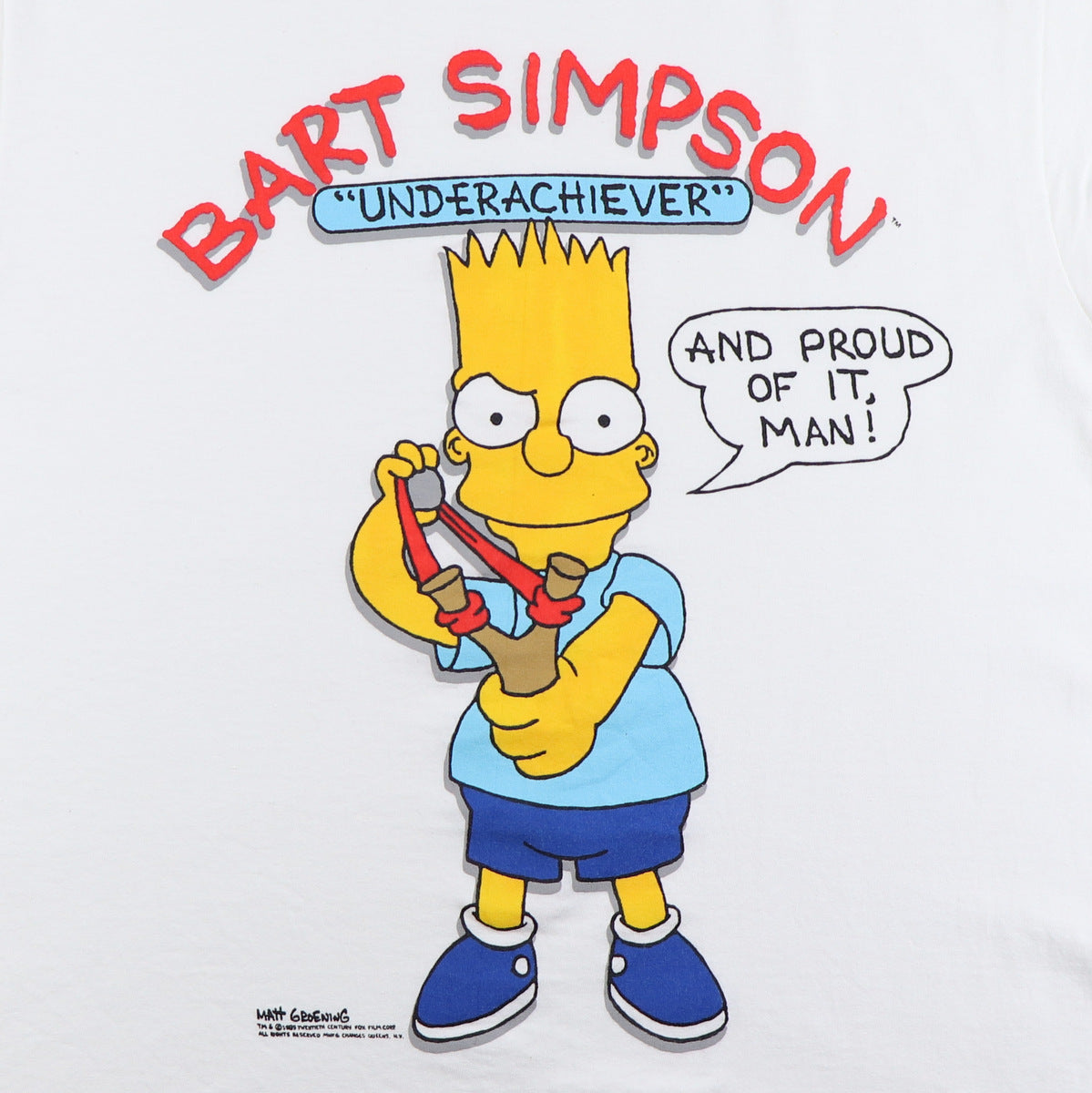 1989 The Simpsons Bart Simpson Underachiever Shirt