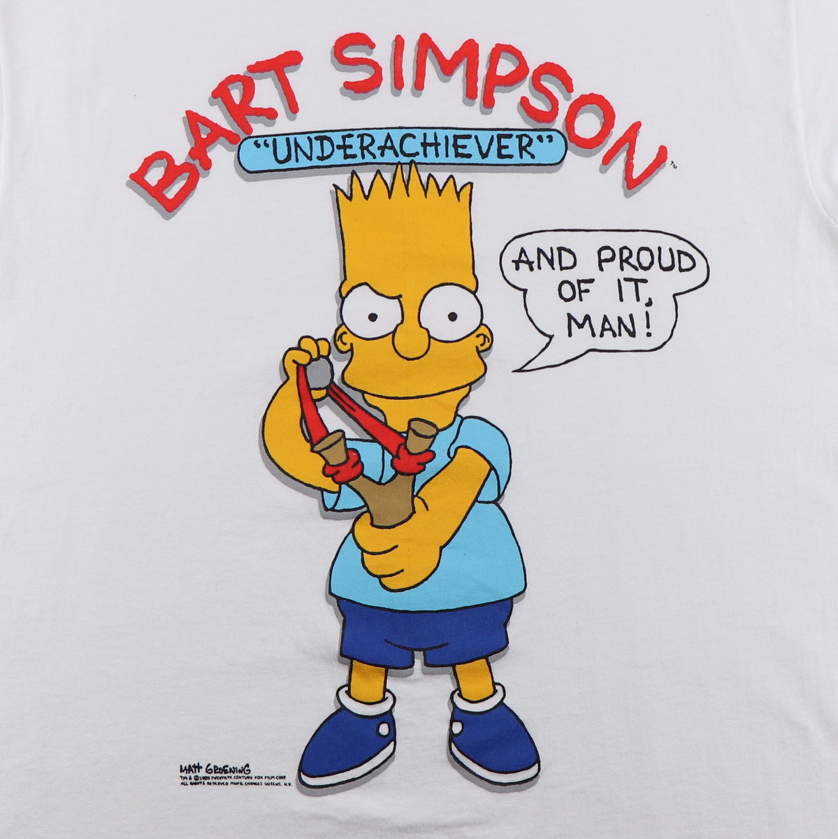 1989 The Simpsons Bart Simpson Underachiever Shirt