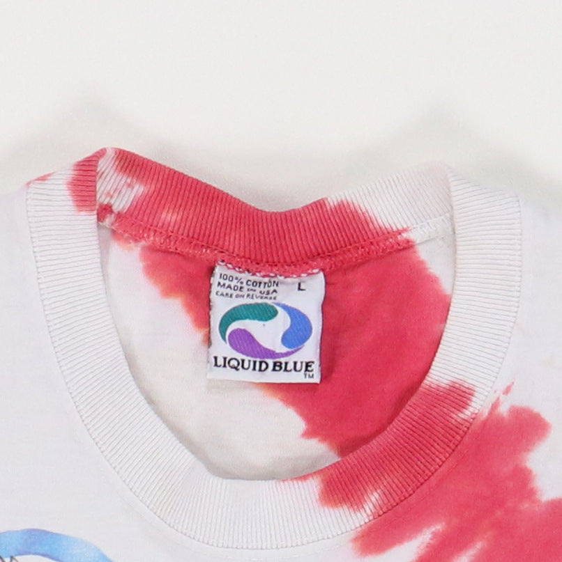 1996 Grateful Dead Deadcathalon Olympics Liquid Blue Tie Dye Shirt