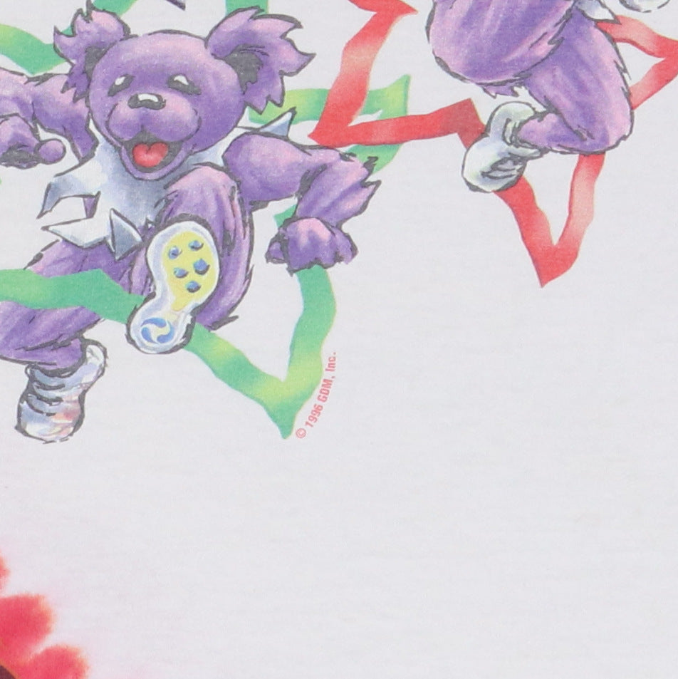 1996 Grateful Dead Deadcathalon Olympics Liquid Blue Tie Dye Shirt