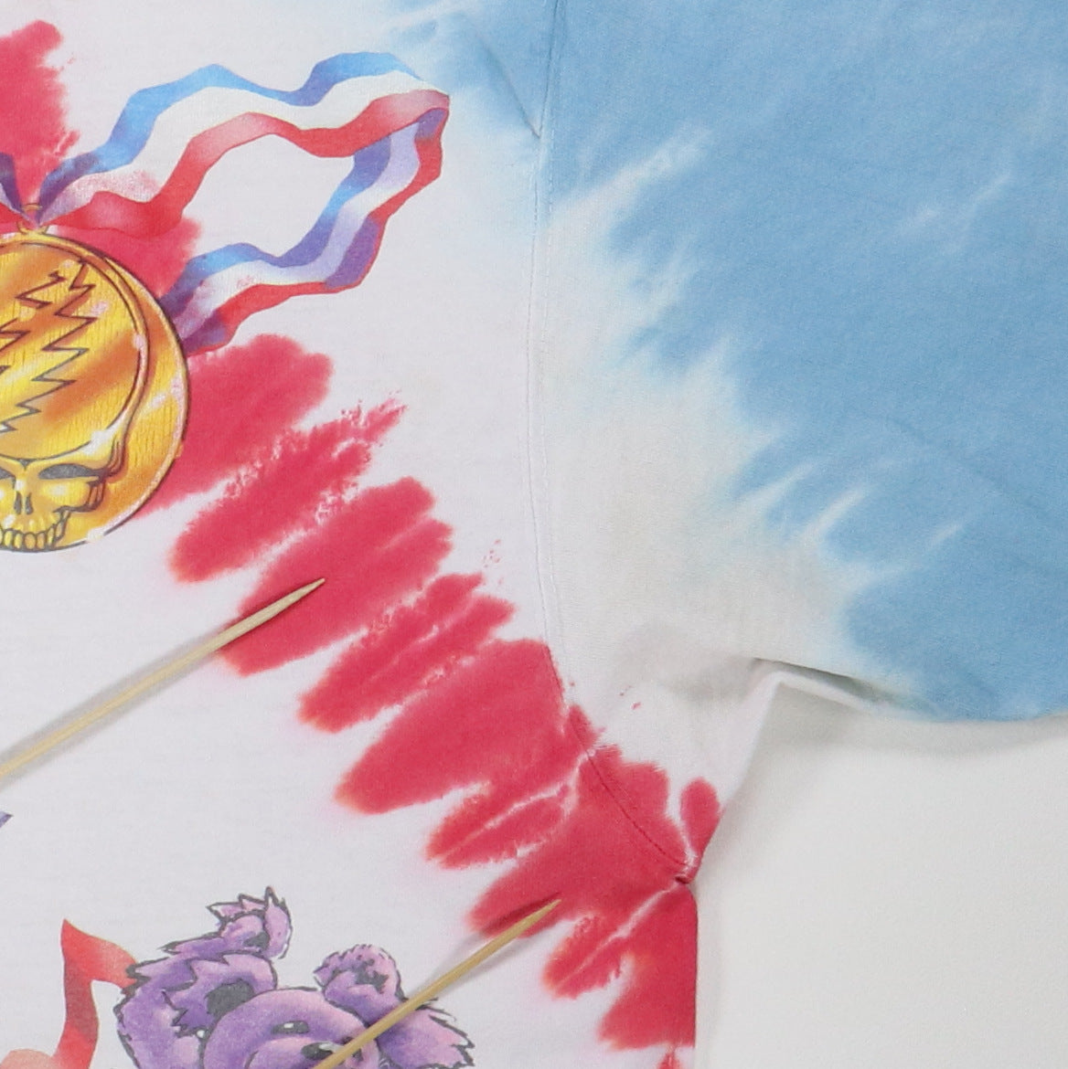 1996 Grateful Dead Deadcathalon Olympics Liquid Blue Tie Dye Shirt