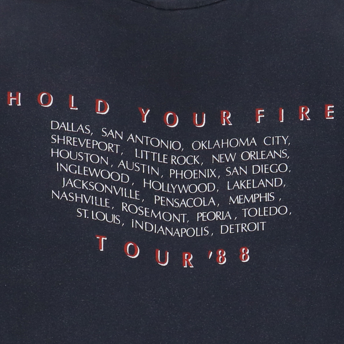 1987 Rush Hold Your Fire Tour Shirt