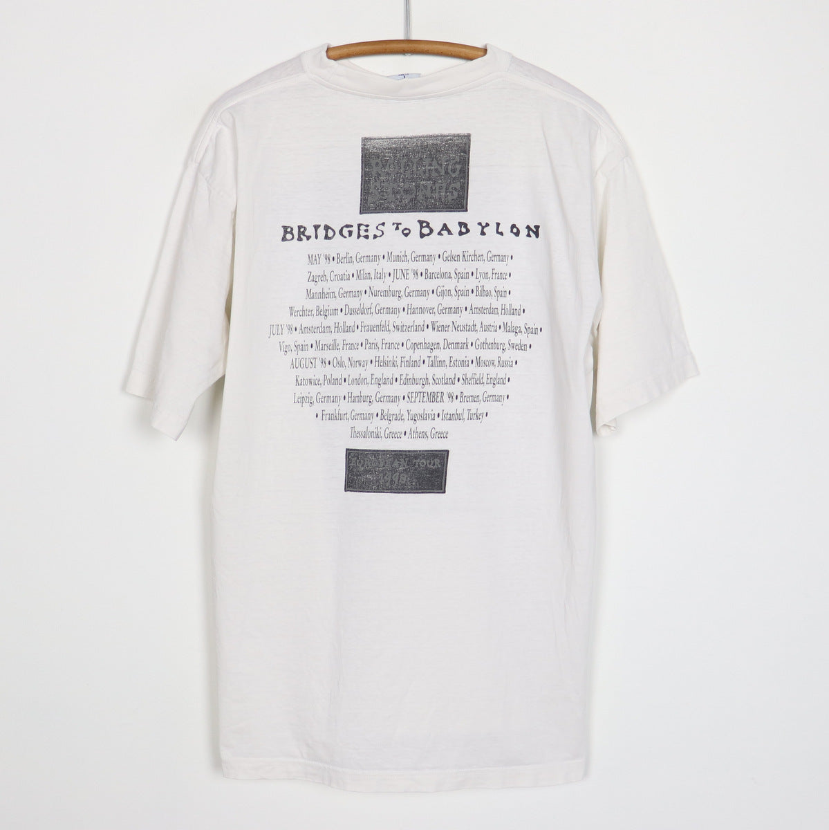 1997 Rolling Stones Bridges To Babylon Tour Shirt