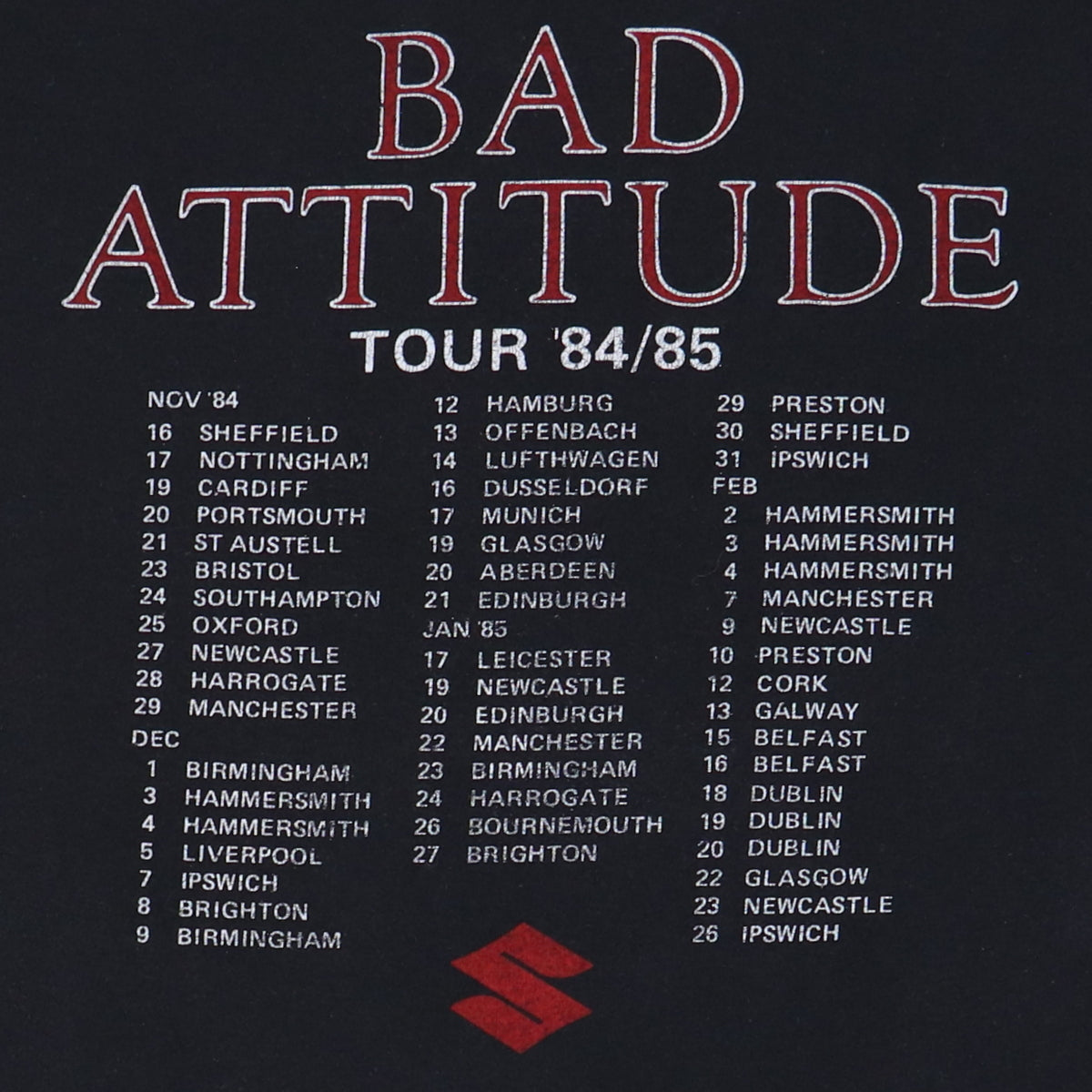 1984 Meat Loaf Bad Attitude Tour Shirt