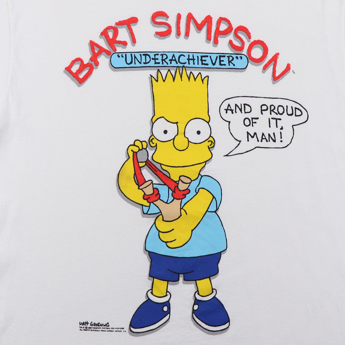 1989 The Simpsons Bart Simpson Underachiever Shirt