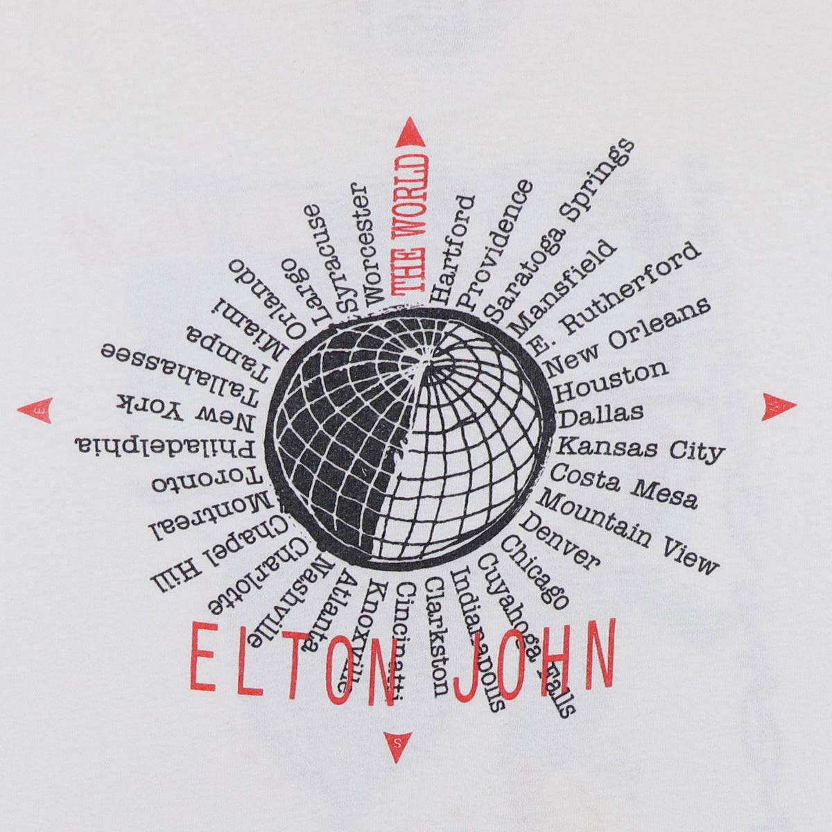 1989 Elton John The World Tour Shirt
