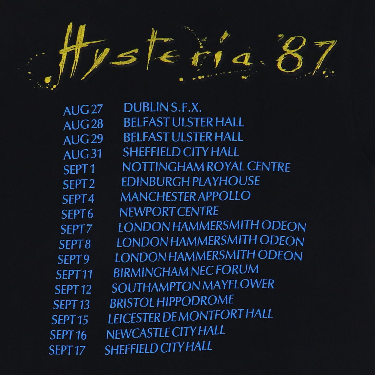 1987 Def Leppard Hysteria Tour Shirt
