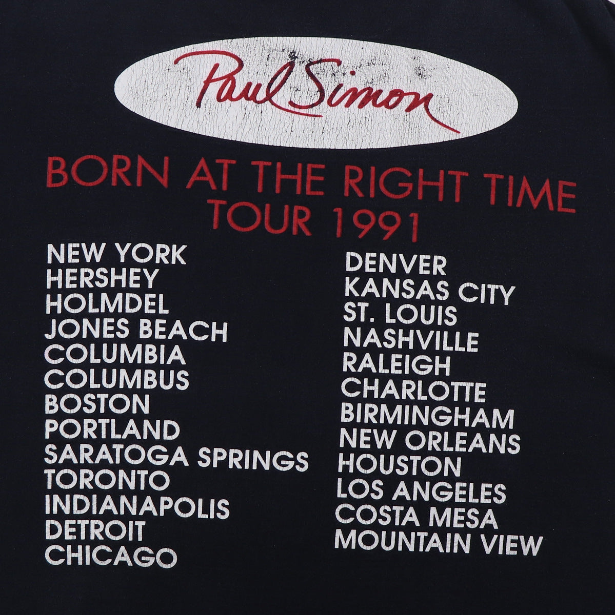 1991 Paul Simon Born At The Right Time Tour Shirt