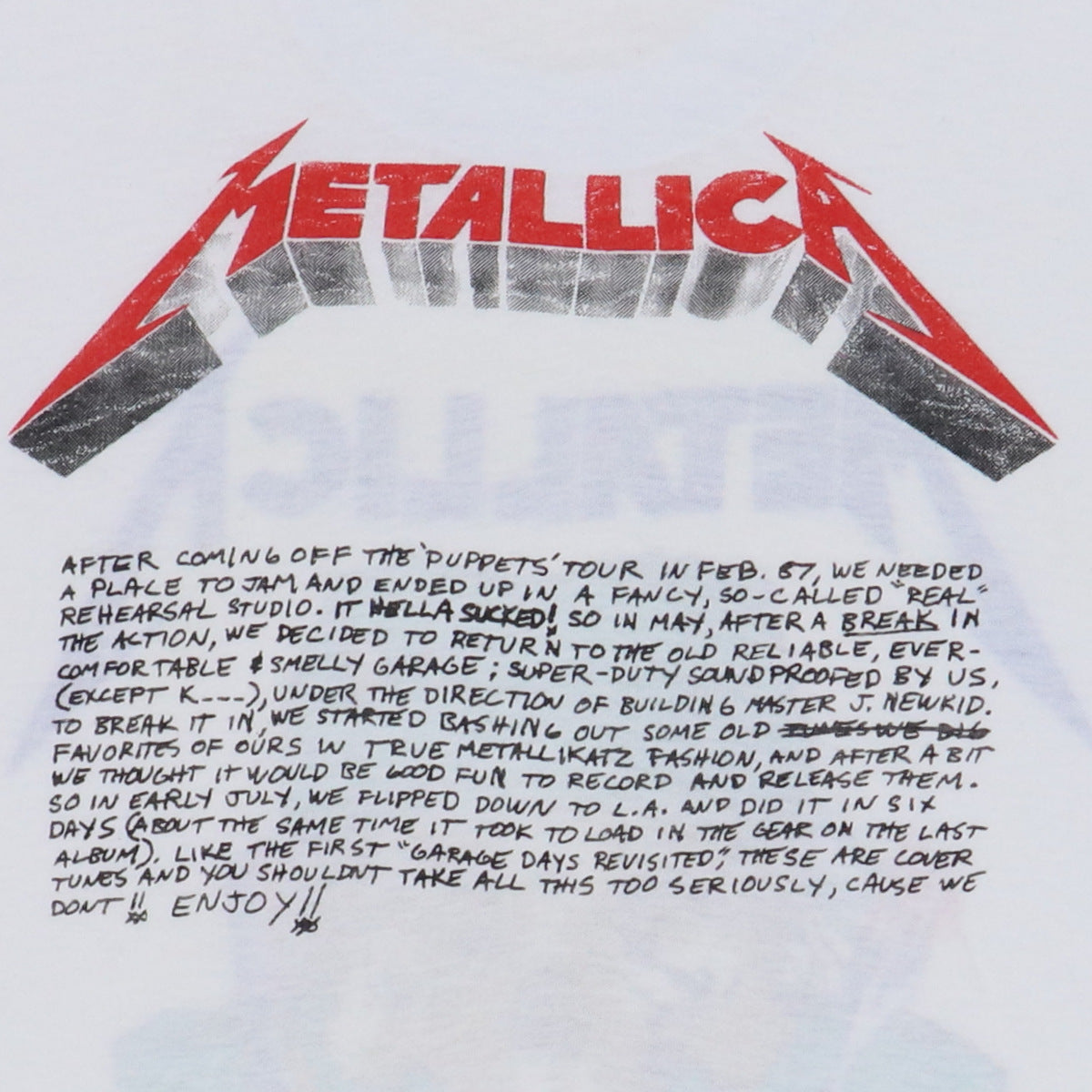 1987 Metallica Crash Course In Brain Surgery Shirt