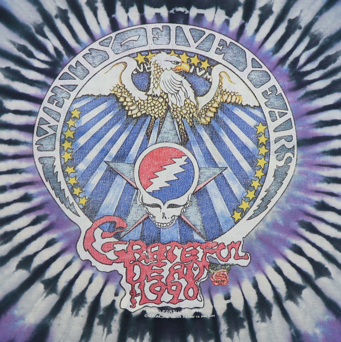 1990 Grateful Dead 25 Years Dead Tie Dye Shirt