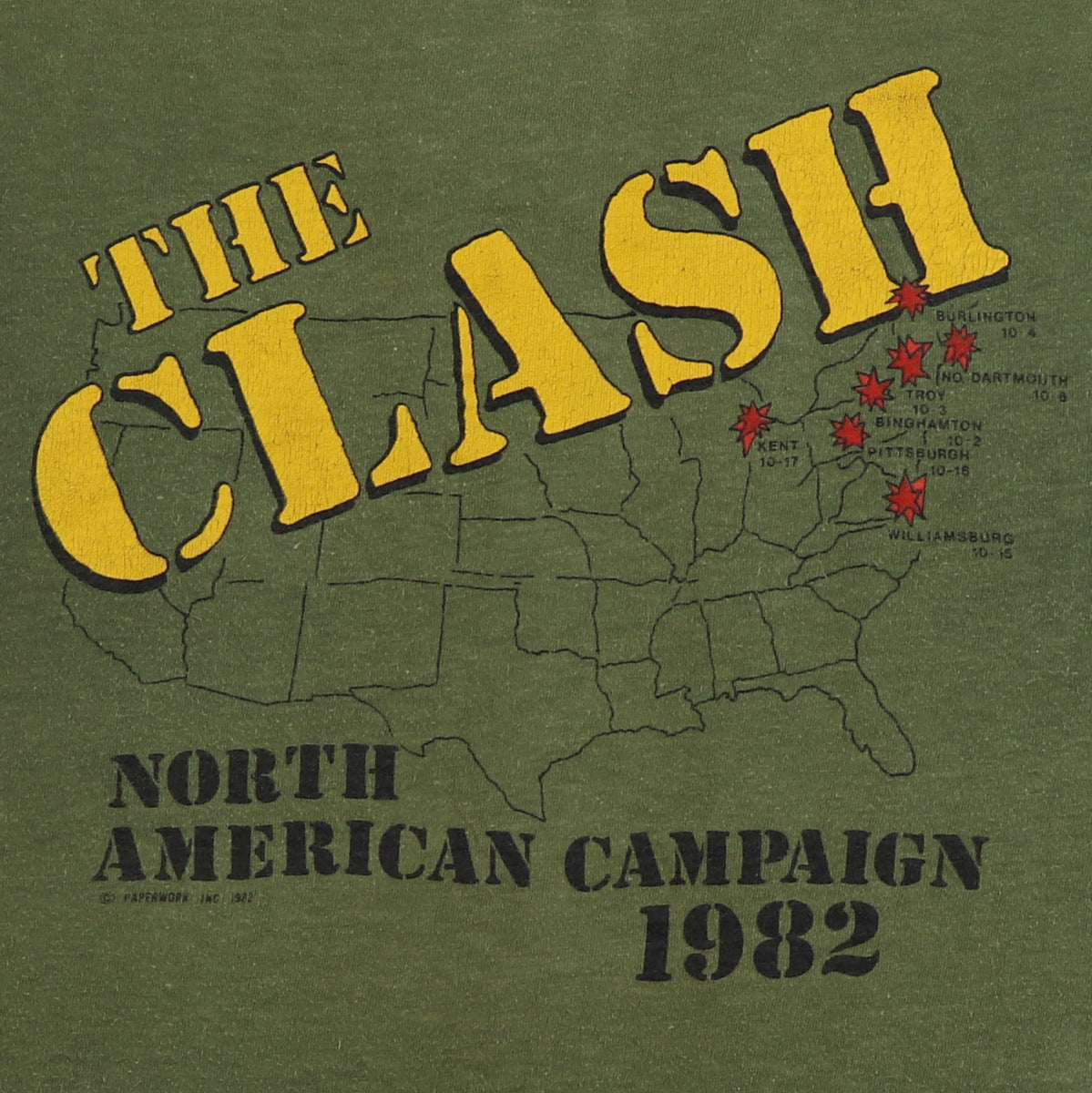 1982 The Clash Combat Rock North American Tour Shirt