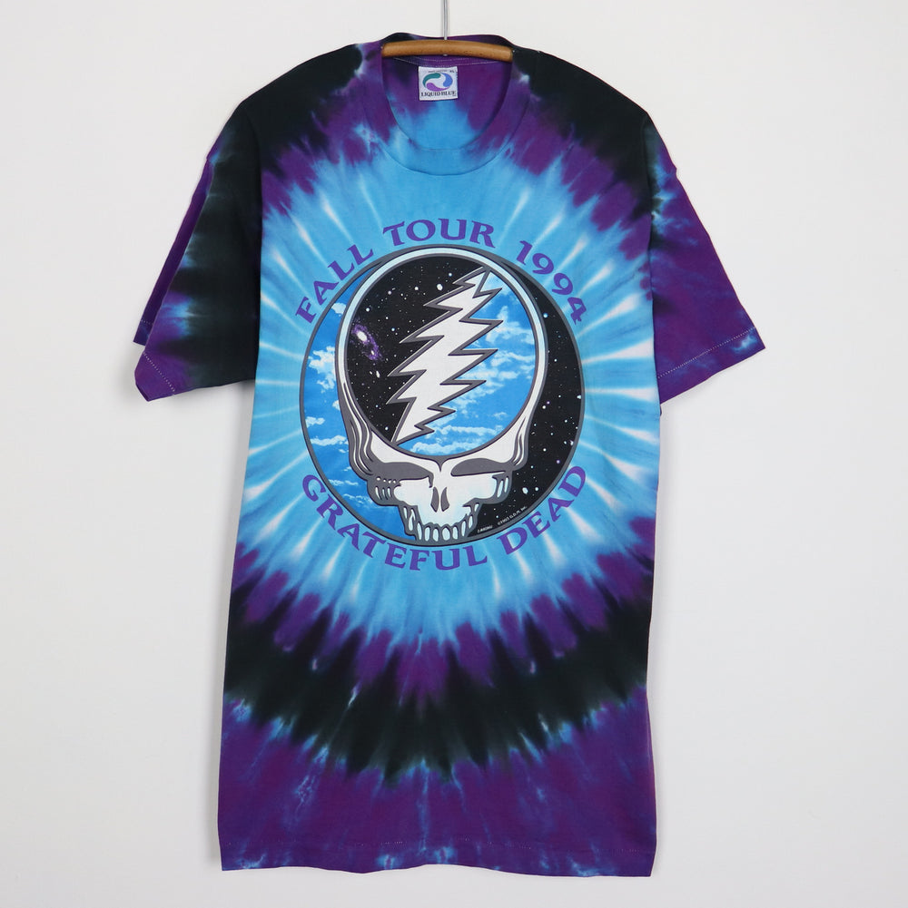 1994 Grateful Dead Fall Tour Liquid Blue Tie Dye Shirt