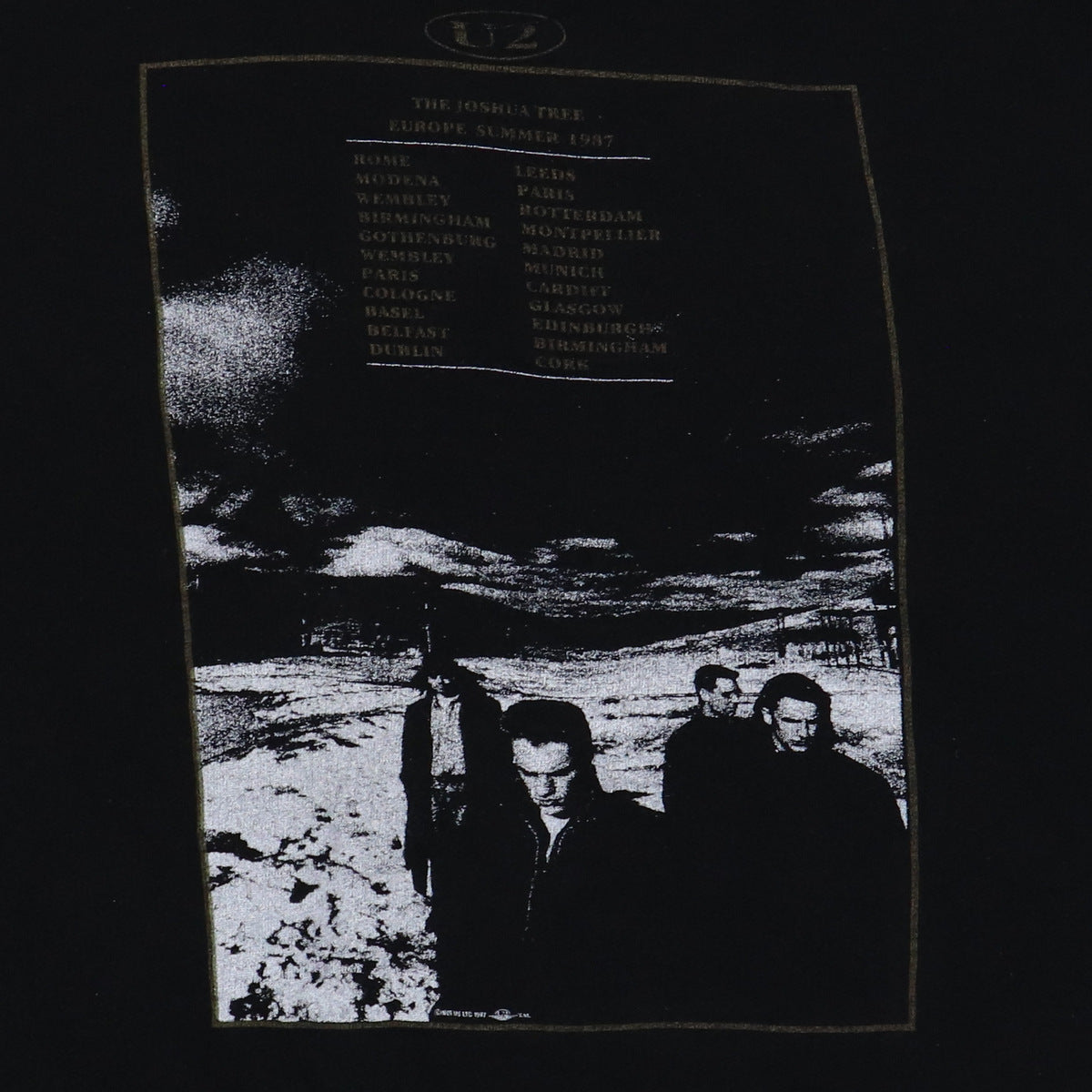 1987 U2 The Joshua Tree Europe Summer Tour Sweatshirt