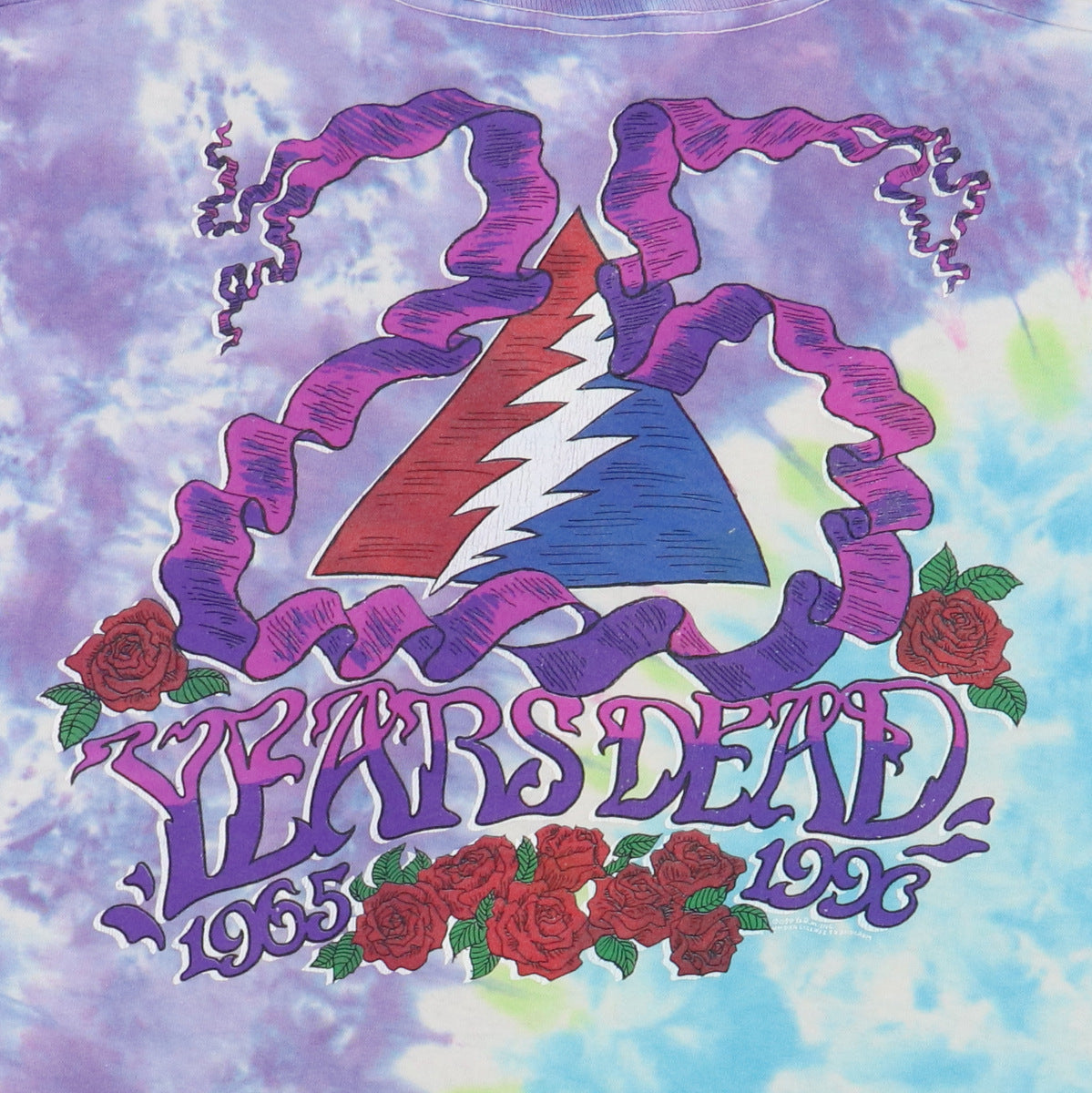 1990 Grateful Dead 25 Years Dead Tie Dye Shirt