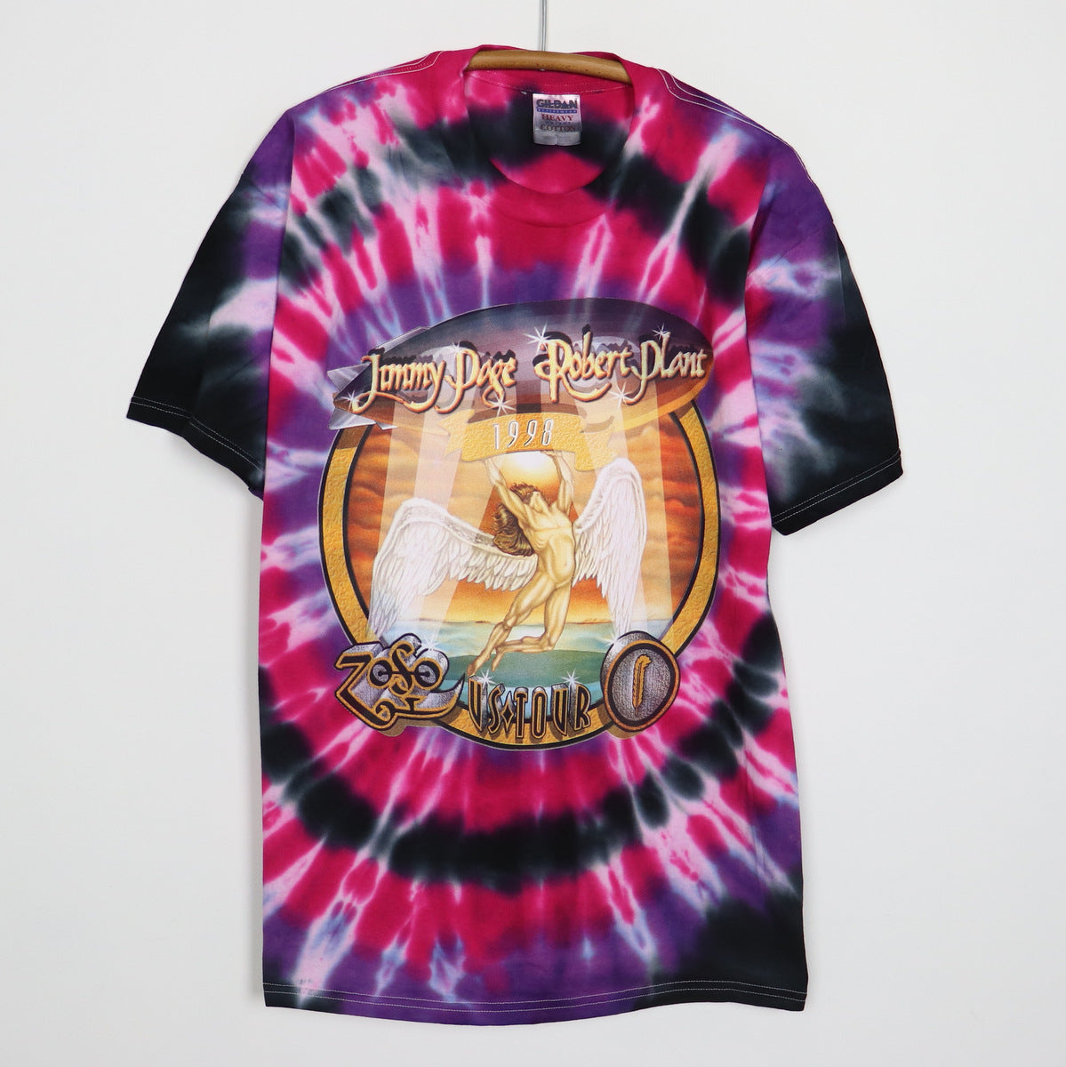 1998 Robert Plant Jimmy Page Zoso Tie Dye Tour Shirt | Authentic