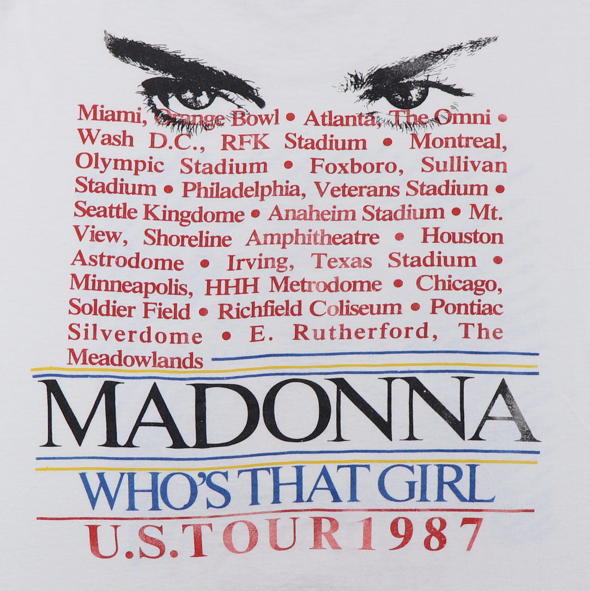 1987 Madonna Who's That Girl World Tour Shirt