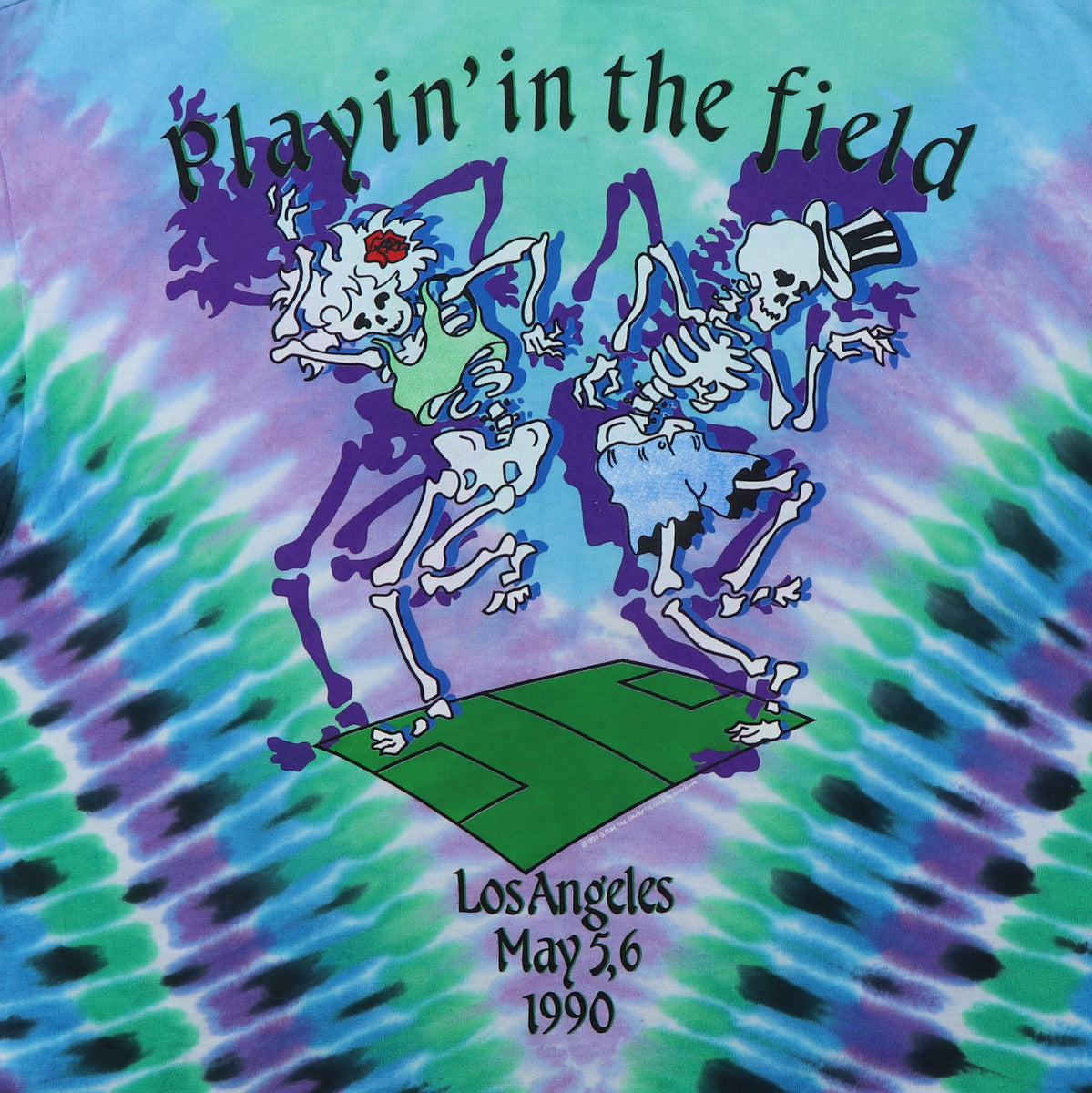 1990 Grateful Dead Playin' In The Field Tie Dye Concert Shirt