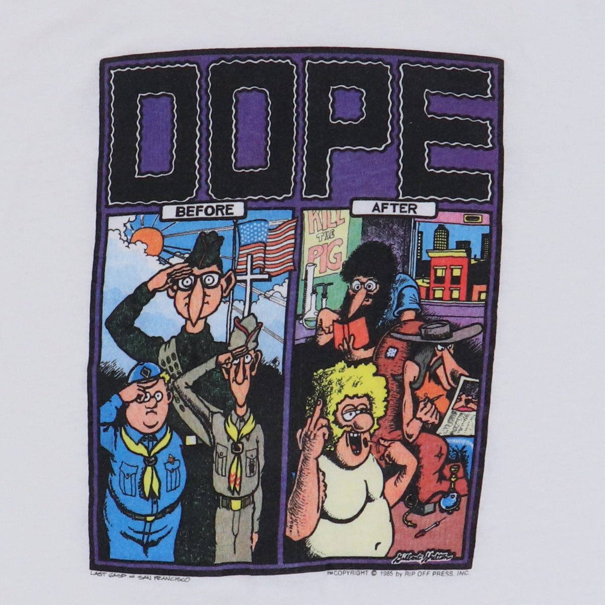 1985 Dope Before After Gilbert Shelton Shirt