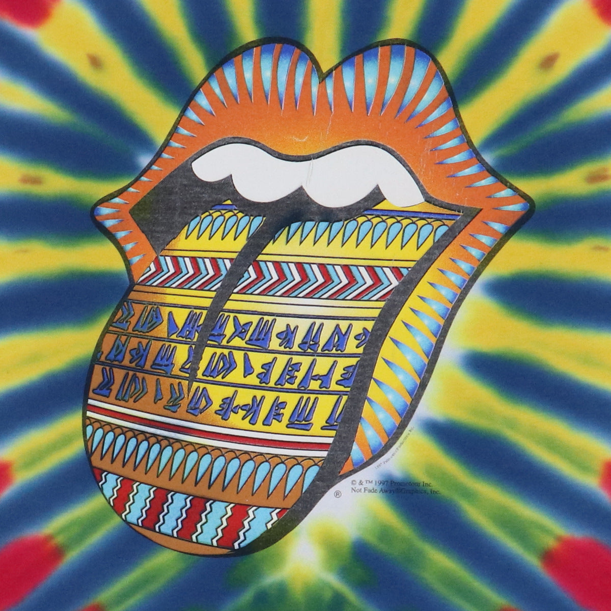 1997 Rolling Stones Bridges To Babylon Tour Tie Dye Shirt