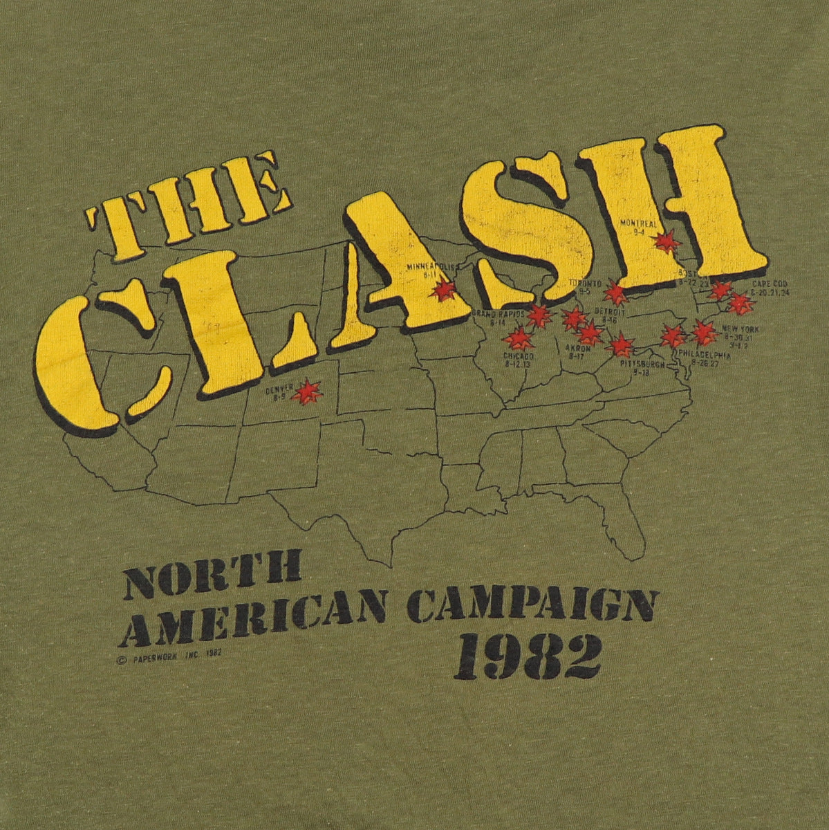 1982 The Clash Know Your Rights Combat Rock Tour Shirt