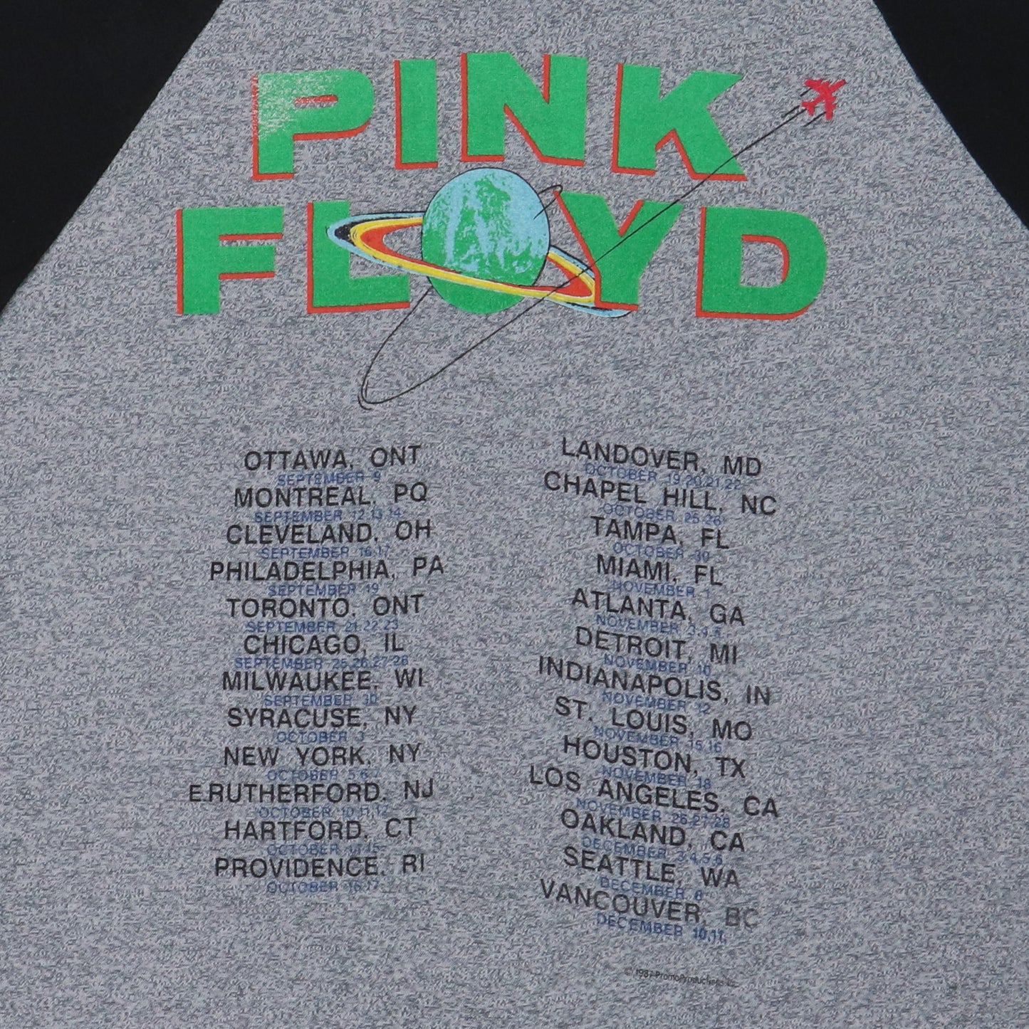 1987 Pink Floyd Momentary Lapse Tour Jersey Shirt