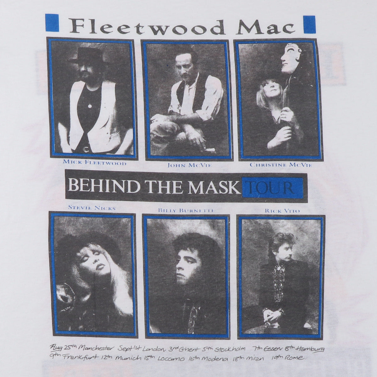 1990 Fleetwood Mac Behind The Mask Tour Shirt