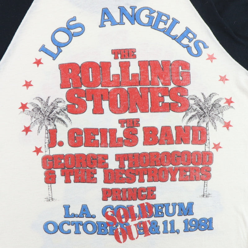 1981 Rolling Stones Los Angeles Tour Jersey Shirt