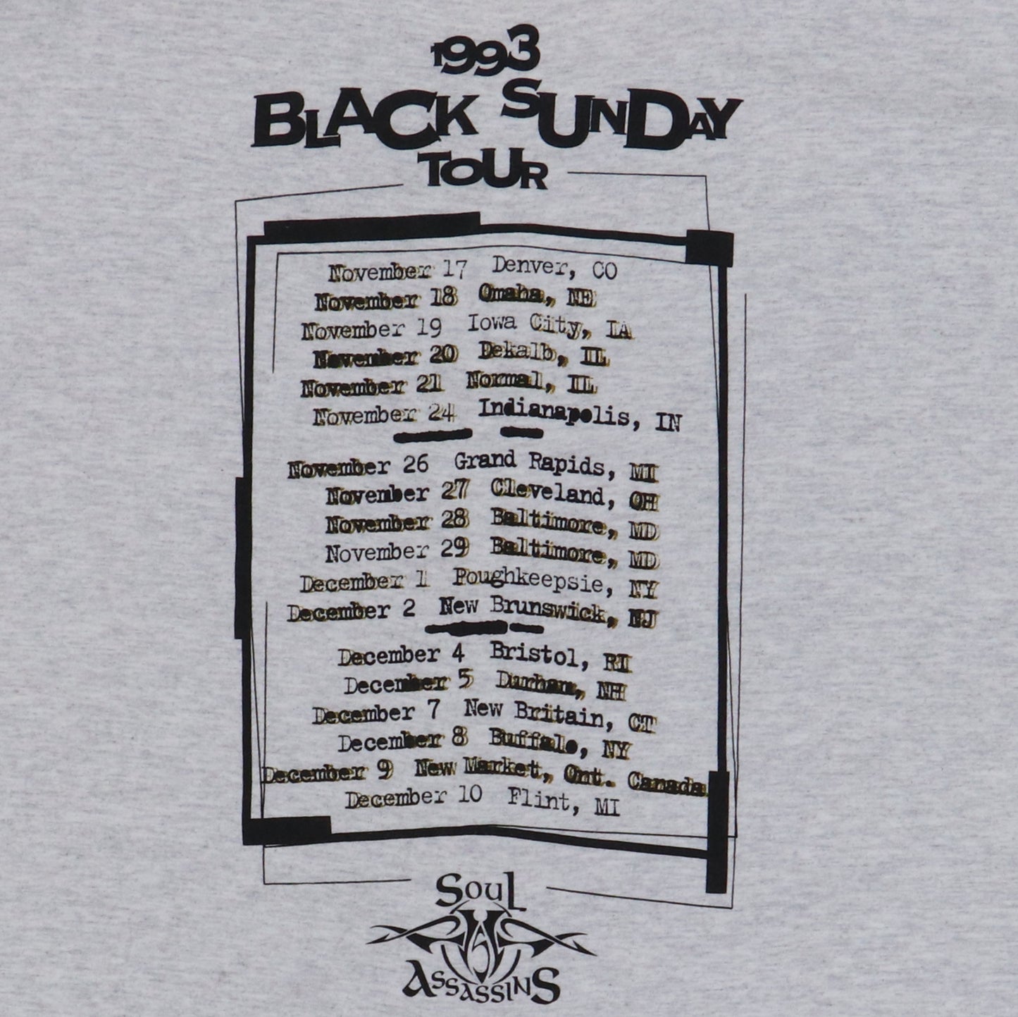 1993 Cypress Hill Black Sunday Tour Shirt