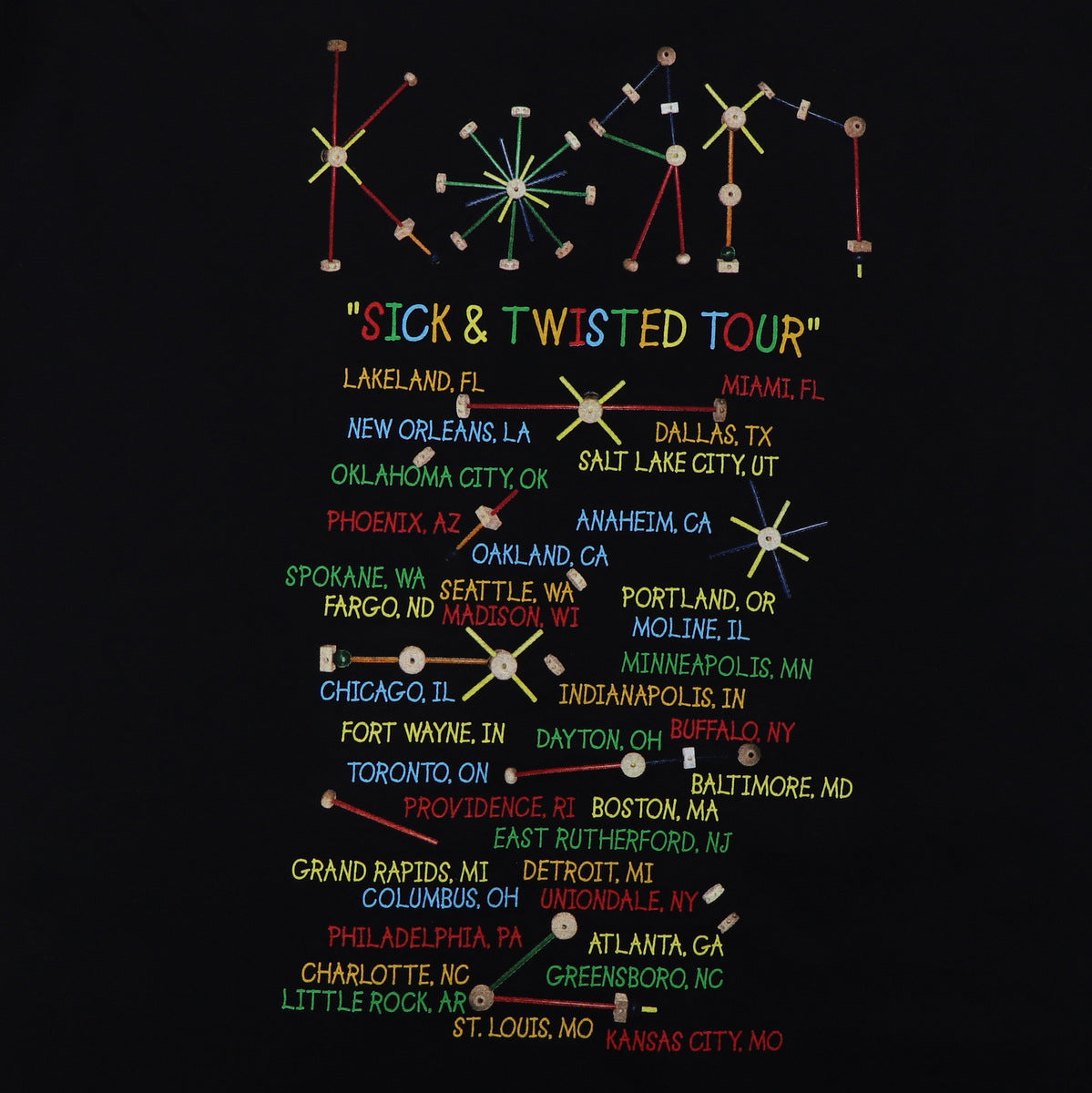 2000 Korn Sick & Twisted Tour Shirt